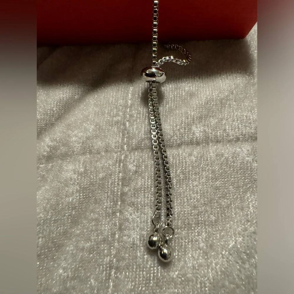 Adjustable Silver Rhinestone Bracelet - Picture 6 of 6